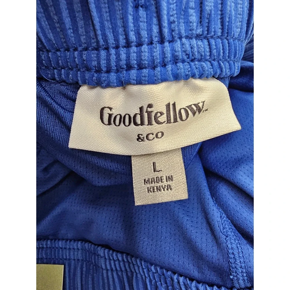 Goodfellow & Co Mens Seersucker Swim Trunks Blue Polyester Casual Size Large